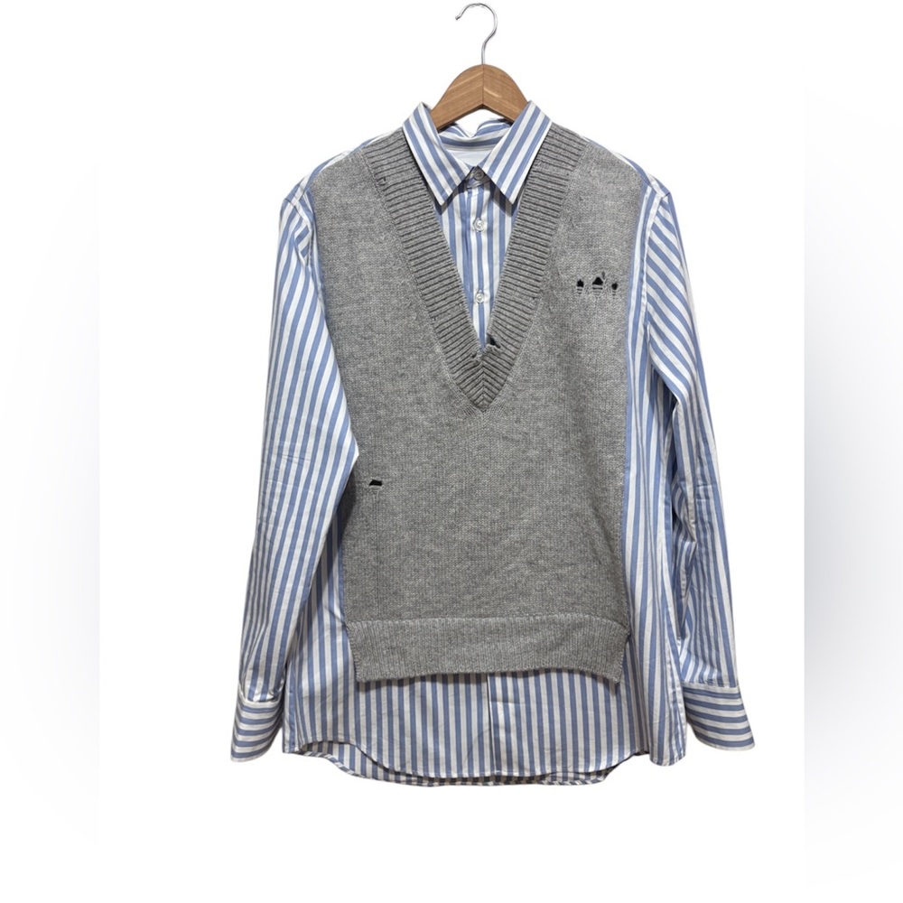 Maison Martin Margiela Spliced knit-detail shirt